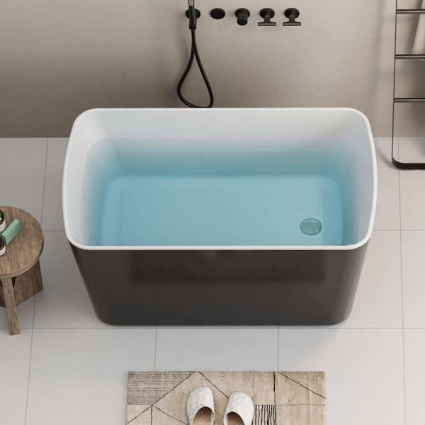 XUJMK 49 in. L x 28 in. W Acrylic Freestanding Sit-In Japanese
