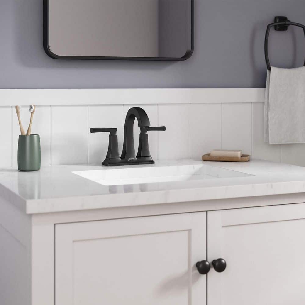 Belmeade Matte Black 2-Handle Centerset Bathroom Faucet