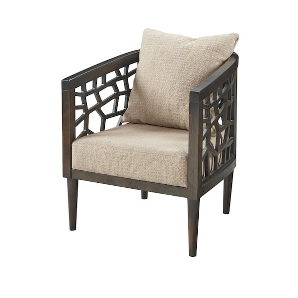 Crackle 27 in. Tan Fabric Arm Chair