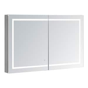 Royale Plus 48 in W x 30 in. H Recessed or Surface Mount Medicine Cabinet with Bi-View Door,LED Lighting,Mirror Defogger
