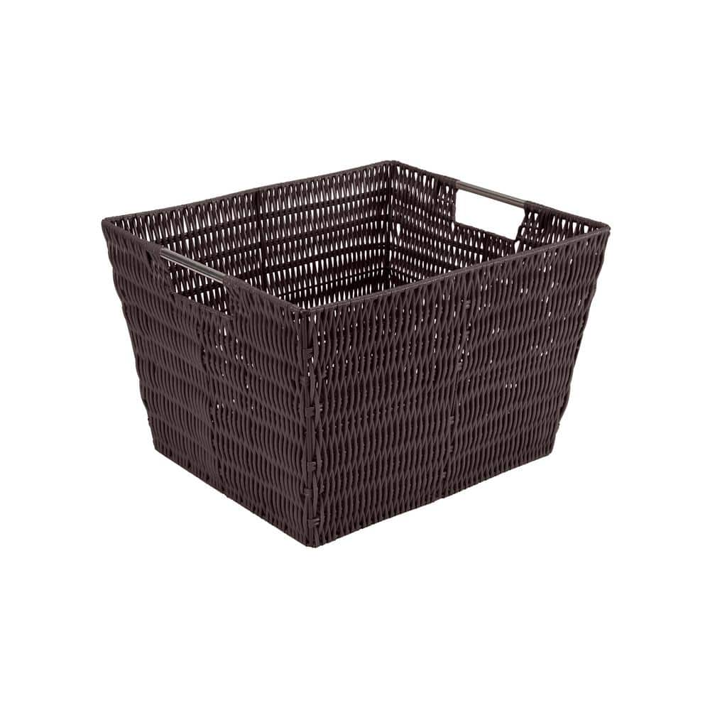 3 Pack Plastic Storage Baskets 14 X 10 X 4.5 Inch, Large Weave Storage Bins