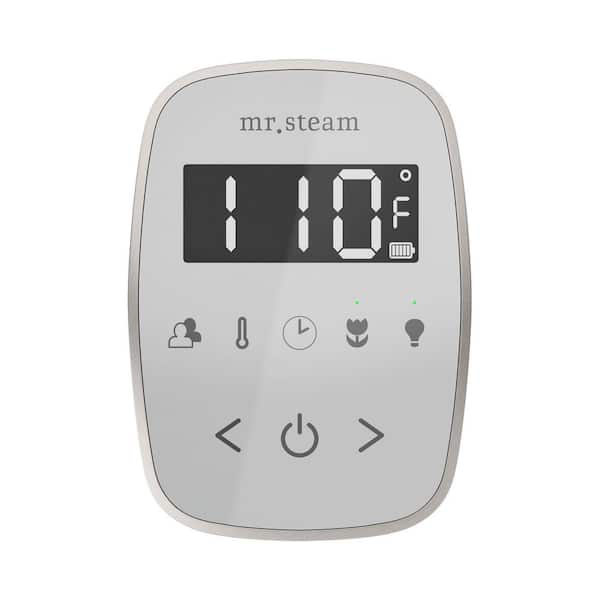 ButlerFlex Max Steam Shower Control Package with TempoFlex Control and Steamhead in White Brilliant Black