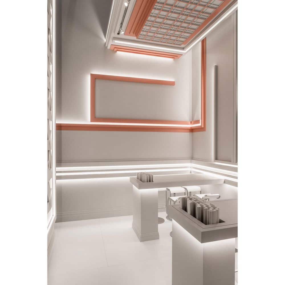 Primed White Polystyrene Baseboard Moulding Set of 16