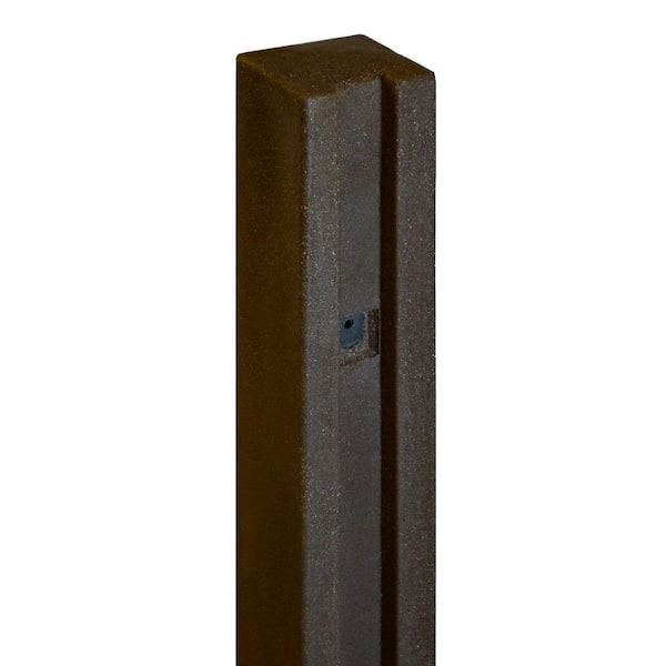 SimTek 5 in. x 5 in. x 8-1/2 ft. Dark/Walnut Brown Composite Fence Gate Post