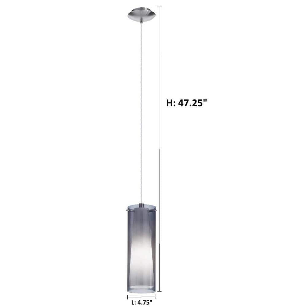Pinto Nero Matte Nickel Mini Pendant with Dual Glass Shade