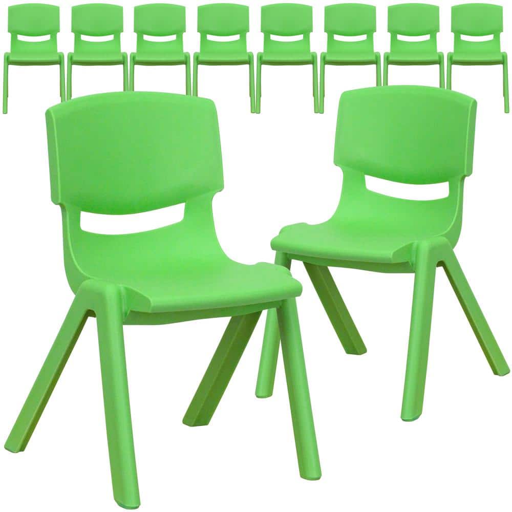 Carnegy Avenue Green Plastic Stack Chairs (Set of 10) CGAYU17705GR