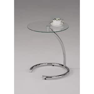 Modern Chrome and Glass End Table