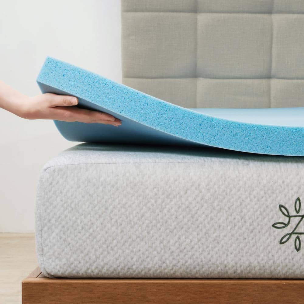 2 in. Medium No Pocket Gel Memory Foam Queen Mattress Topper