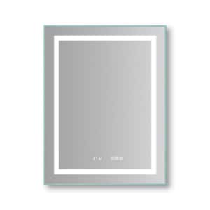 28 in. W x 36 in. H Large Rectangular Frameless Anti Fog Waterproof Wall Mount Bathroom Vanity Mirror in White