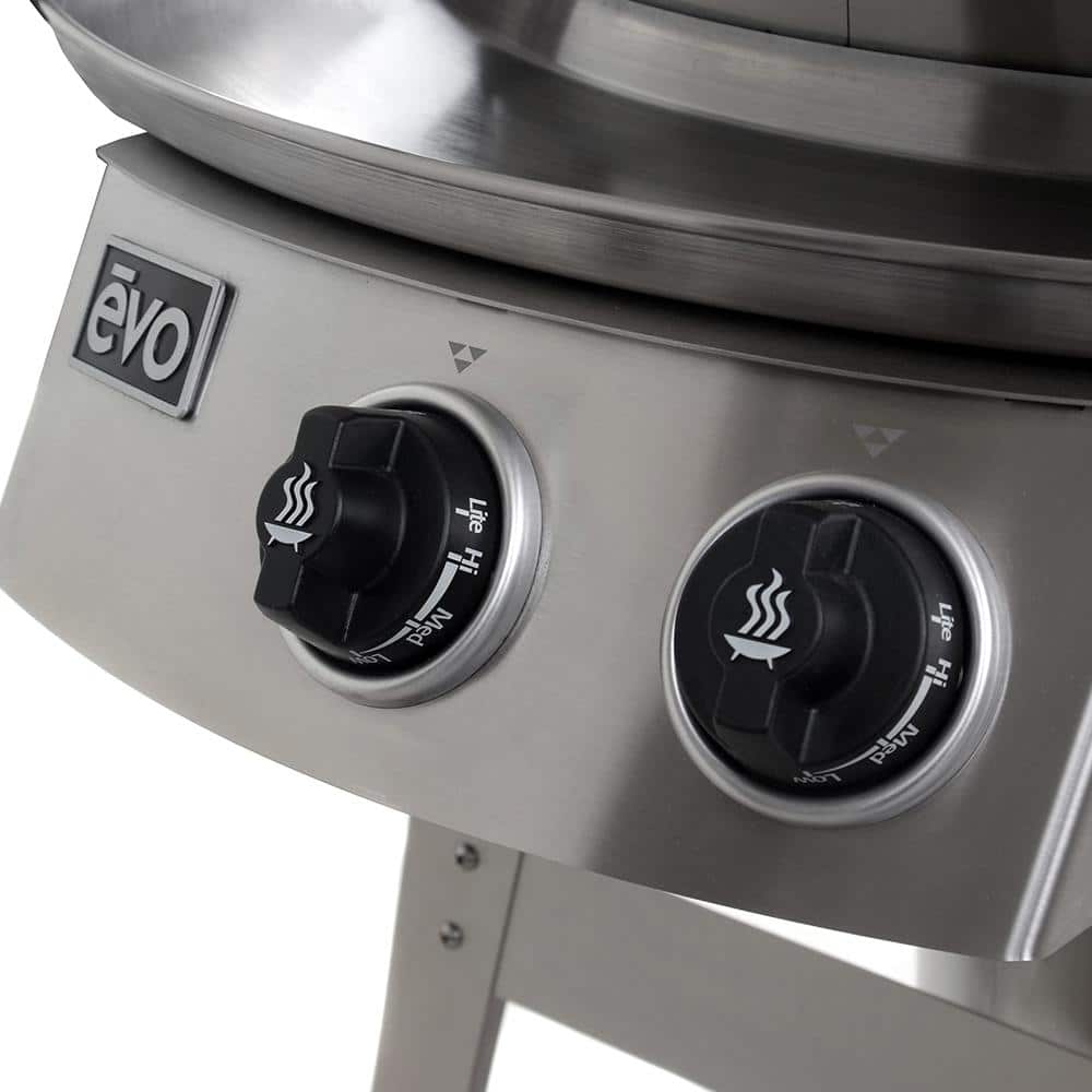 Stainless Steel Propane Gas Grill with Smoker and Wheels