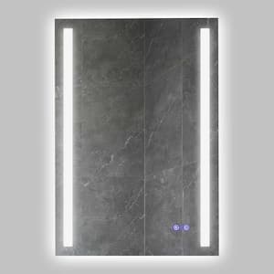 24 in. W x 36 in. H LED Large Rectangular Frameless Anti-Fog Ceiling Bathroom Vanity Mirror in Silver