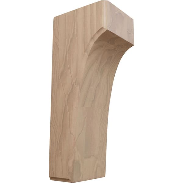 Ekena Millwork 3-1/2 in. x 4 in. x 10 in. Unfinished Mahogany Clarksville Corbel