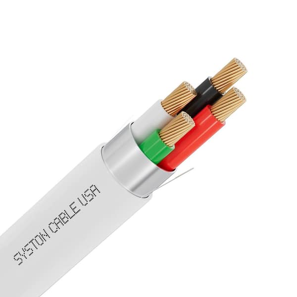Syston Cable Technology 100 ft. 18/4 White CL3R/CMR Riser Rated Shielded Stranded Bare Copper Security/ Alarm/ Control/ Sound Wire UV Resistant