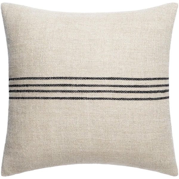 Becki Owens Cottage Brett Accent Pillow Throw Pillow, 20 in. L x 20 in. W Cover Only, Light Brown/Black