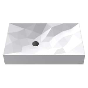 Diamond 28 in. Quartz Rectangular Vessel Sink in White