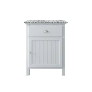 Ridgemore 28 in. W x 22 in. D Vanity in White with Granite Vanity Top in Grey with White Sink