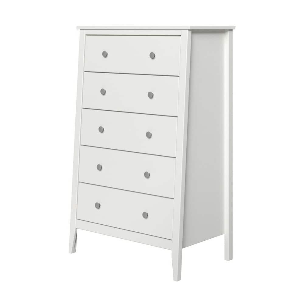 Solid Wood 5-Drawer Dresser 29.92 in. W in White - thumbnail 3