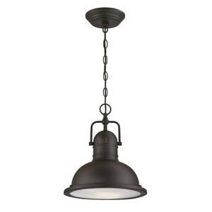 Orson 1-Light Oil Rubbed Bronze LED Outdoor Pendant Light with Clear Prismatic Lens