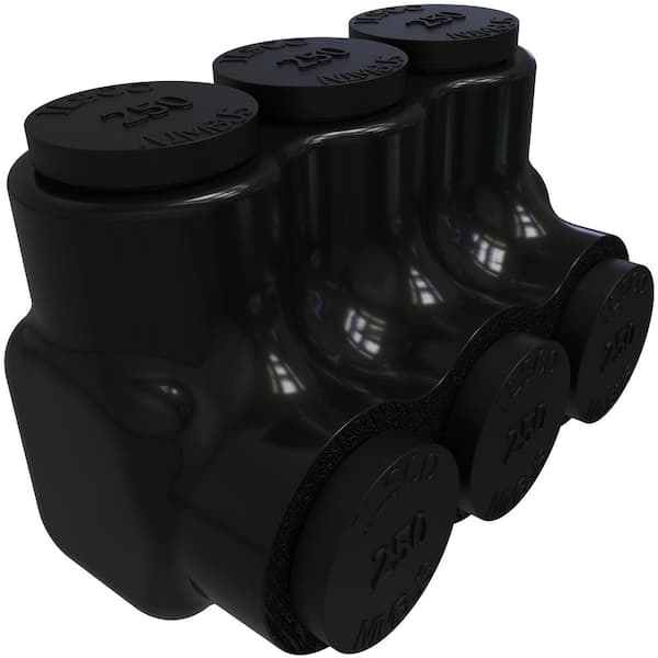 Nimbus Insulated Aluminum Multi-Tap Connector, Conductor Range 250-6, 3 Ports, Single Sided Entry