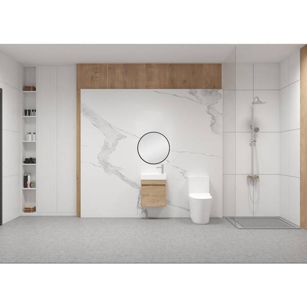 24 in. W x 24 in. H Matte Black Metal Framed Round Recessed  