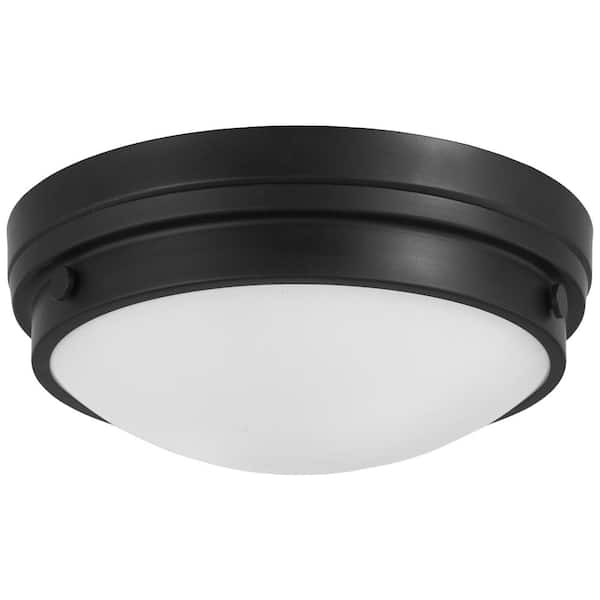 Minka Lavery Vantage 13.25 in. 2-Light Black Flush Mount