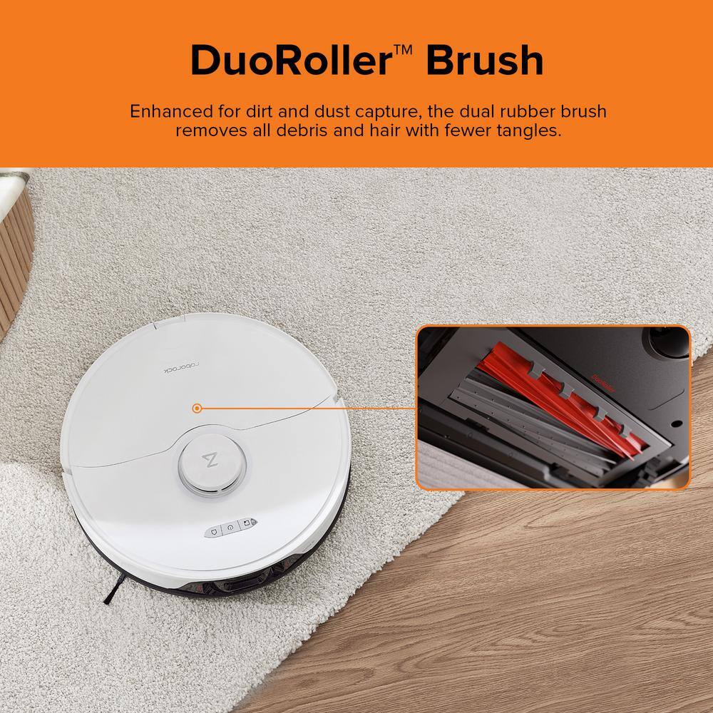 Roborock S8 White Cordless Robot Vacuum and Mop with Smart Mapping