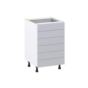 21 in. W x 34.5 in. H x 24 in. D Cumberland Light Gray Shaker Assembled Base Kitchen Cabinet with 6-Drawer