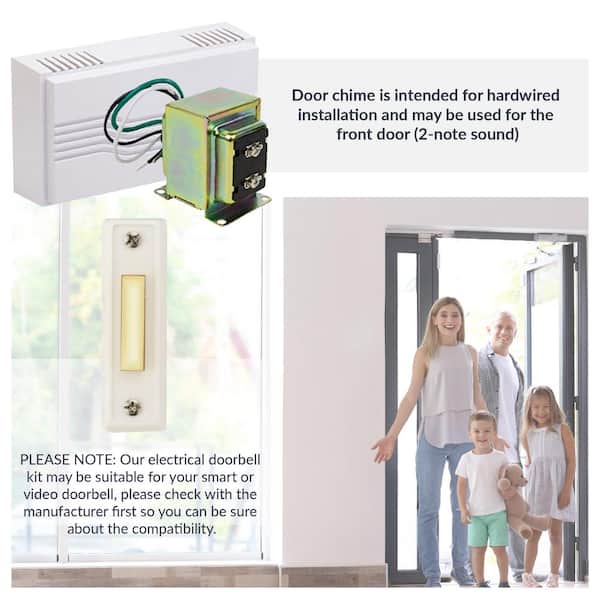 Newhouse Hardware Hardwired Chime Kit with 16-Volt/30VA Newhouse Hardware Hardwired Chime Kit with 16-Volt/30VA