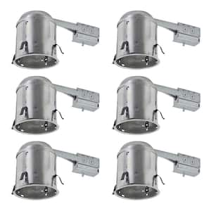 H7 6 in. Aluminum Recessed Lighting Housing for Remodel Ceiling, Insulation Contact (6-Pack)