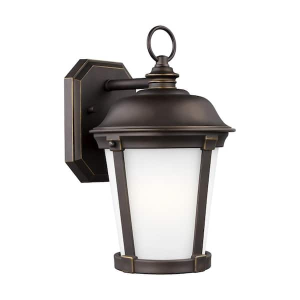 Generation Lighting Calder 1-Light Antique Bronze Outdoor 12.25 in. Wall Lantern Sconce