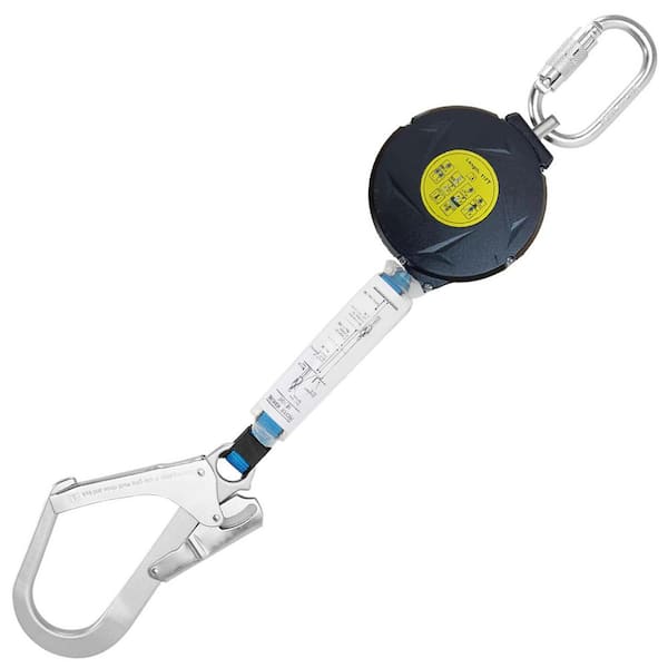 Unbranded Self Retracting Lifeline 11 ft. Fall Protection Lanyard with Swivel Top Rebar Hook Shock Absorber for Construction Use