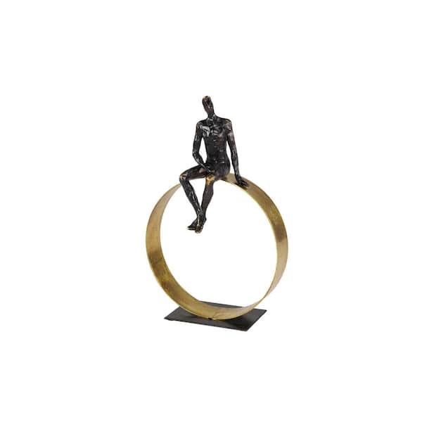 Litton Lane 5 in. x 15 in. Black Polystone People Sculpture