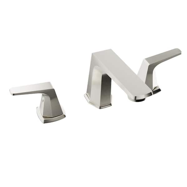 ANZZI 8 in. Widespread 2-Handle 3-Hole Bathroom Faucet with Pop-Up Drain in Brushed Nickel