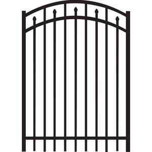 Brilliance 4 ft. W x 5 ft. H Black Heavy-Duty Aluminum Arched Pre-Assembled Fence Gate