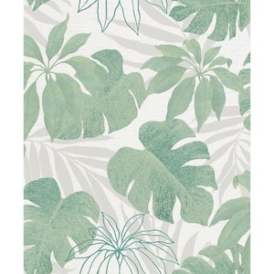 Nona Green Tropical Leaves Strippable Wallpaper Covers 57.5 sq. ft.