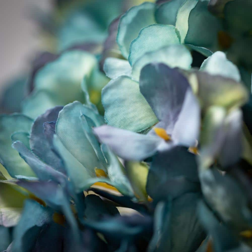 21" Blue Plastic Hydrangea Stem for Tabletop Decor