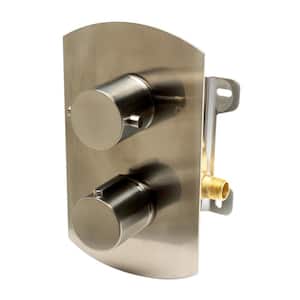 Thermostatic 2-Handle Shower Mixer with Temperature Control and Diverter in Brushed Nickel