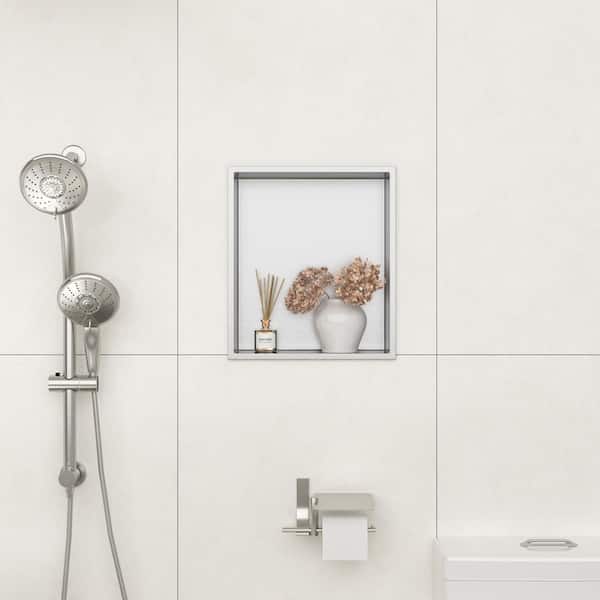 14 in. W x 3.94 in. H x 12 in. D Stainless Steel Shower Niche Set of 1 Piece in Brushed