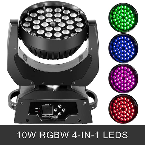 10-Watt Stage Light 36 PC RGBW LED Bulbs 4 in 1 Spot Light DMX512 7 Colors Beam Low Bay High Bay for Dj Disco Club Party