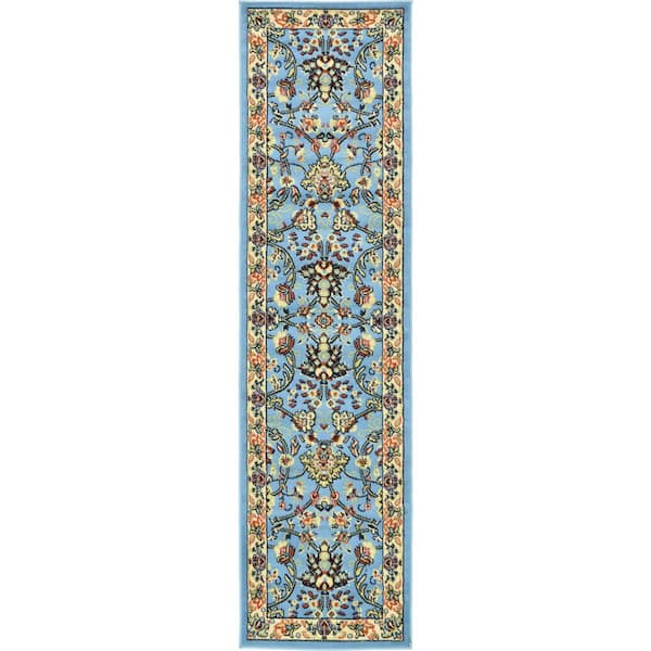 Unique Loom Sialk Hill Washington Light Blue 2' 2 x 8' 2 Runner Rug