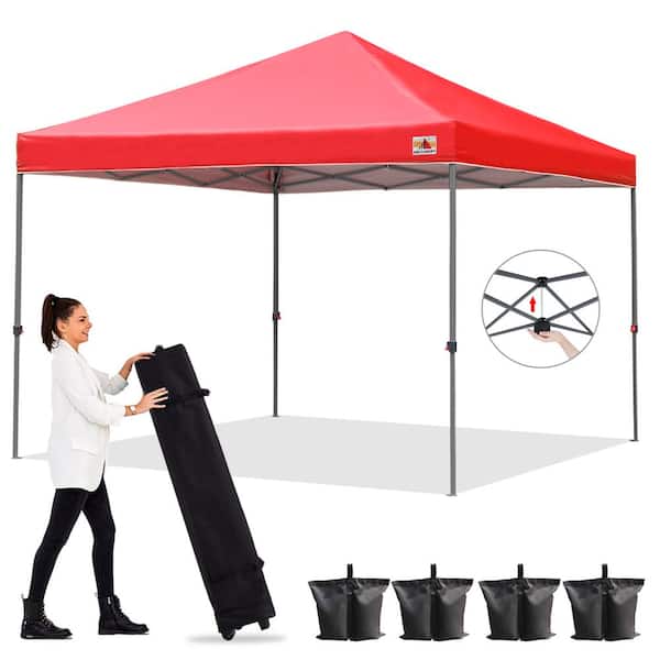 interferentie abortus consultant ABCCANOPY 10 ft. x 10 ft. Red Instant Pop Up Canopy Tent Outdoor Central  Lock-Series AHZXS-Red - The Home Depot