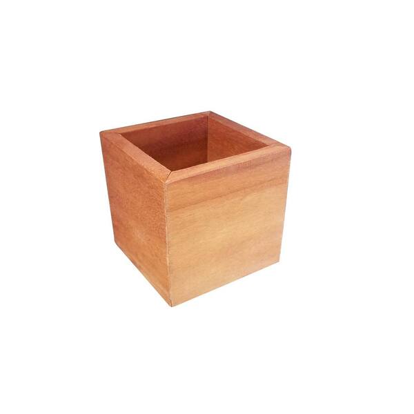 Gronomics 4 in. x 4 in. x 4 in. Square Succulent Wood Planter