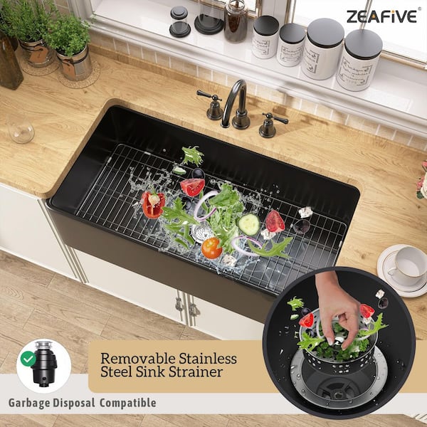 Zeafive Tor 36 in. L x 20 in. W Farmhouse Apron Front Single Bowl
