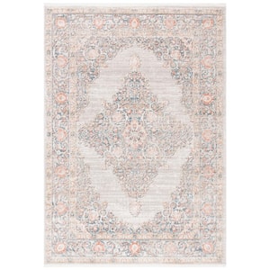 Shivan Gray/Rose 8 ft. x 10 ft. Border Area Rug