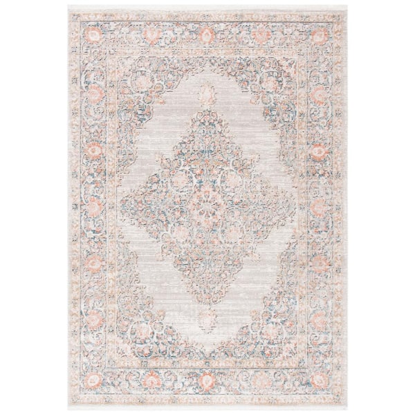 SAFAVIEH Shivan Gray/Rose 8 ft. x 10 ft. Border Area Rug
