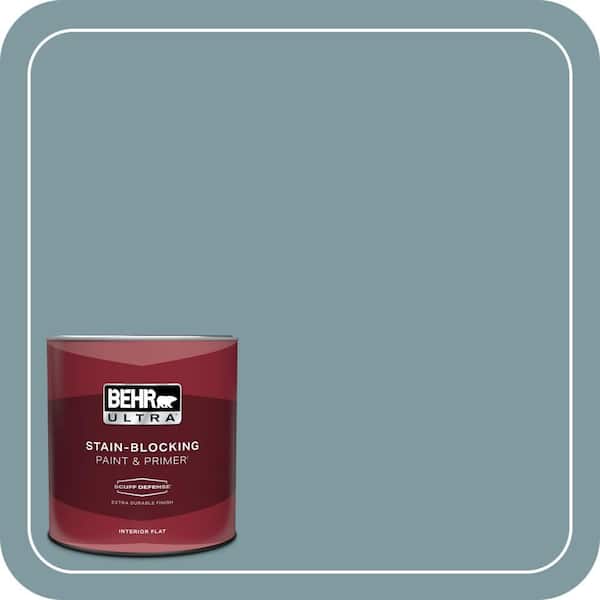 BEHR ULTRA 1 qt. #ECC-56-3 Lake View Extra Durable Flat Interior Paint & Primer