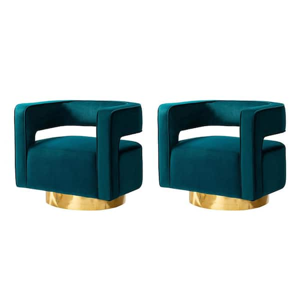 JAYDEN CREATION Gustaf Contemporary Teal Velvet Comfy Swivel Barrel   Teal Jayden Creation Accent Chairs Chm0141 Teal S2 P 64 600 