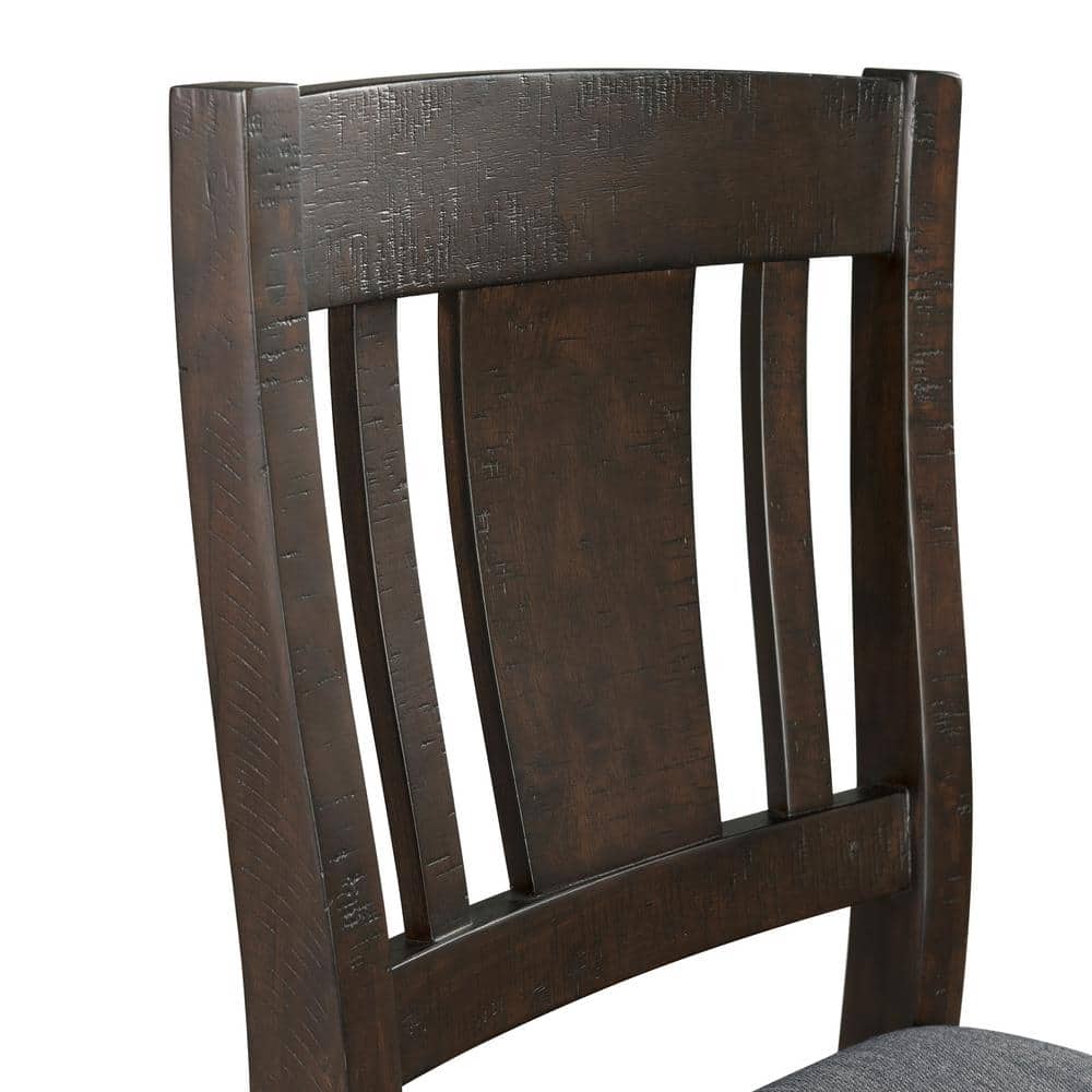 Gray Upholstered Wood Counter Height Side Chair Set