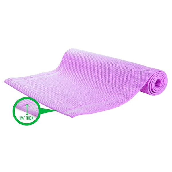 1/4'' Extra Thick Deluxe Yoga Mat by Yoga Accessories - Buy One Get One Free Dark Purple