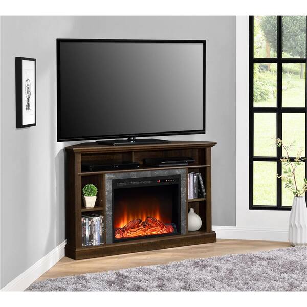 Corner fireplace tv stand with deals remote